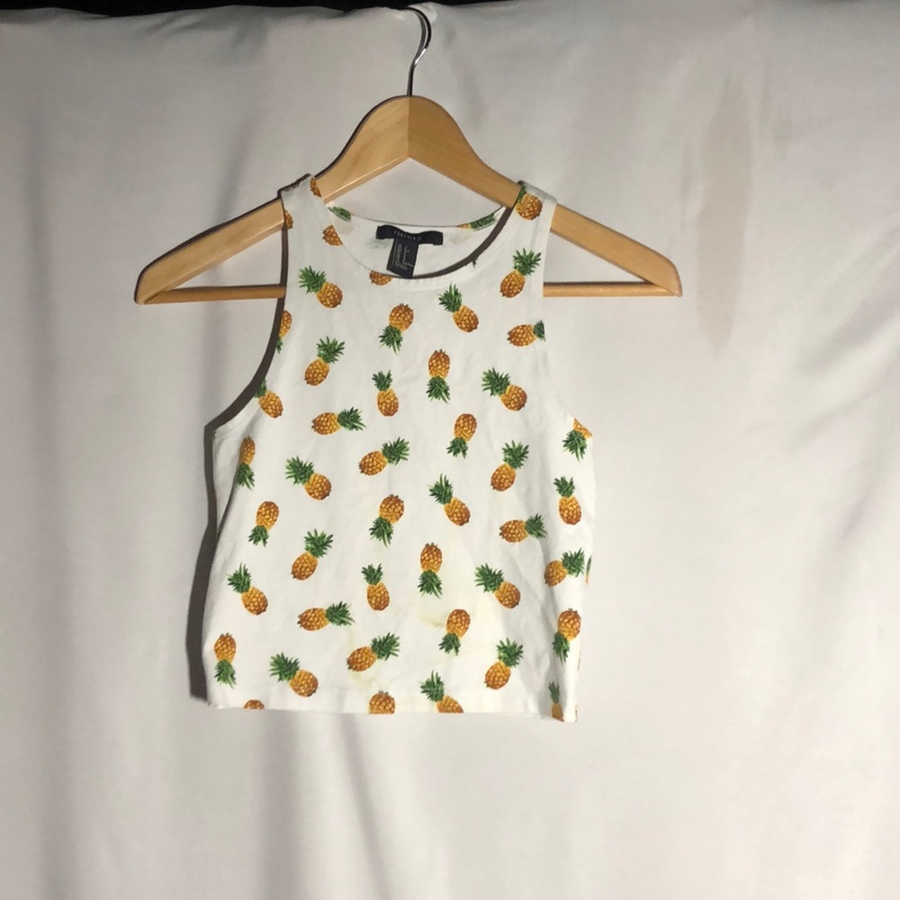 White crop top with 🍍